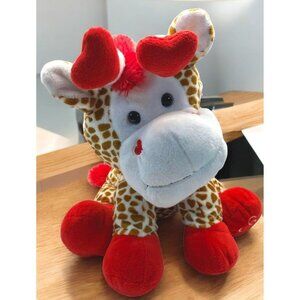 Giraffe Valentines Day Plush Toy With Hearts By Animal Adventure Stuffed